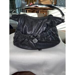 Vintage Michael Kors Black Slouchy Handbag Black Vegan Leather A-0905